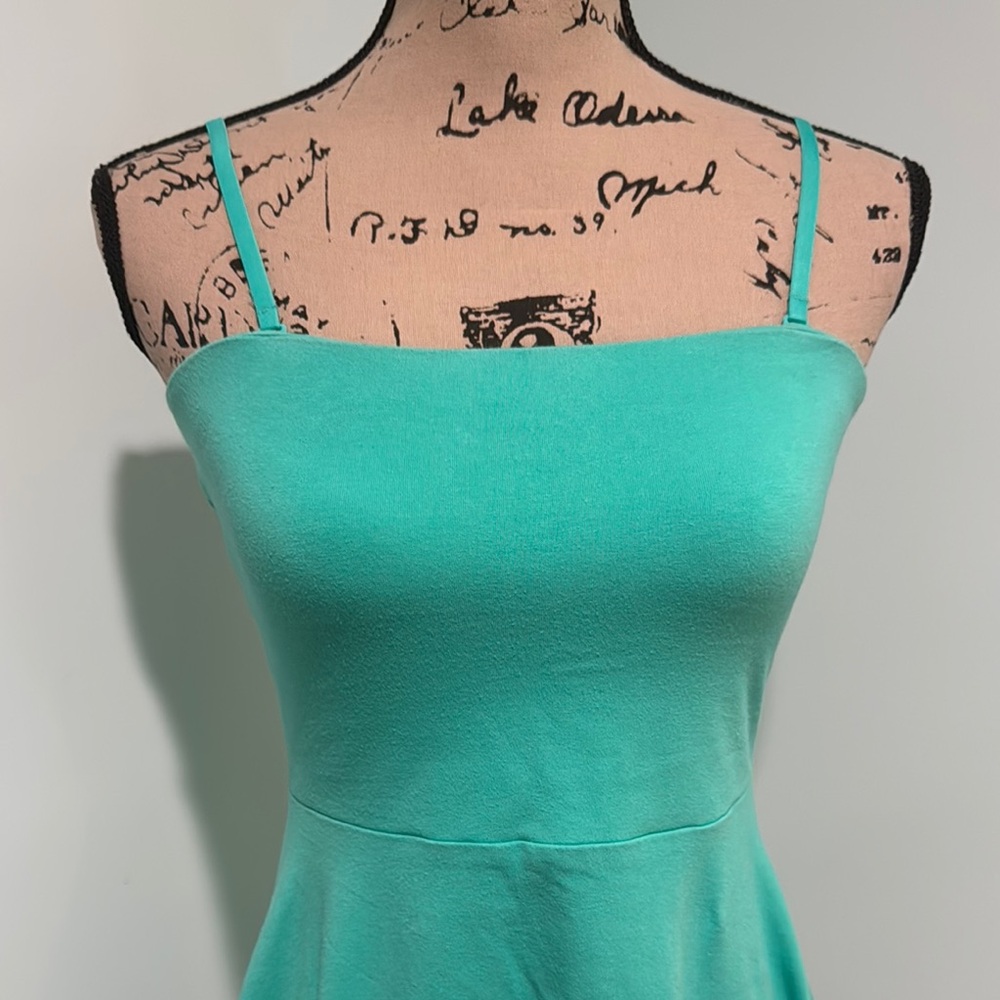 Express Size Medium Teal Strapless/Spaghetti Stra… - image 3